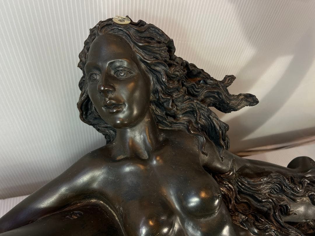 ヴィンテージ マーメイド コーヒーテーブル ガラストップ ブロンズ1980 年代