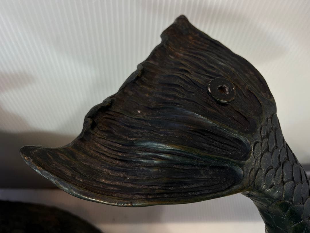 ヴィンテージ マーメイド コーヒーテーブル ガラストップ ブロンズ1980 年代