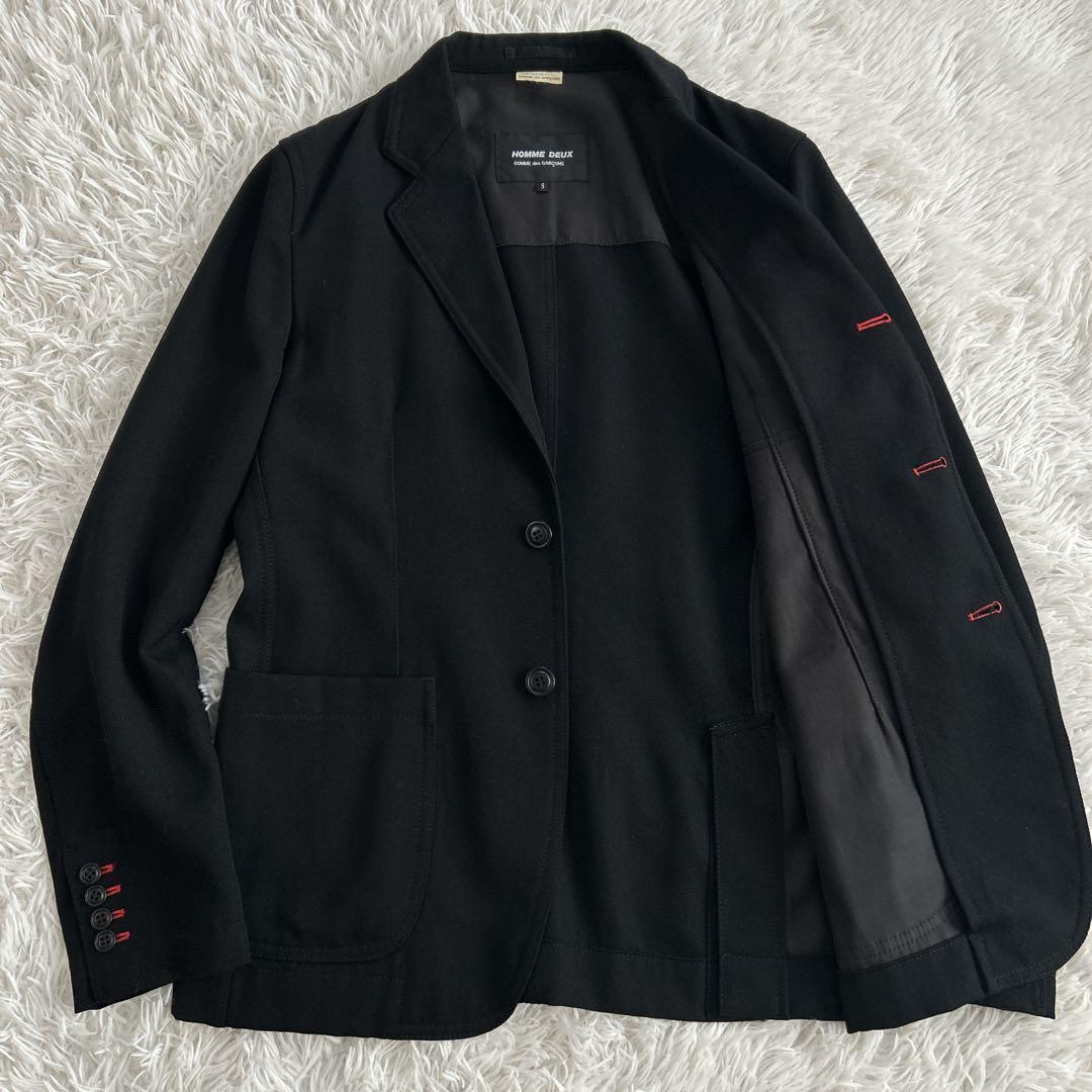 美品✨ Y2Kコムデギャルソンオムドゥ 縮絨テーラードジャケット スティッチ 黒