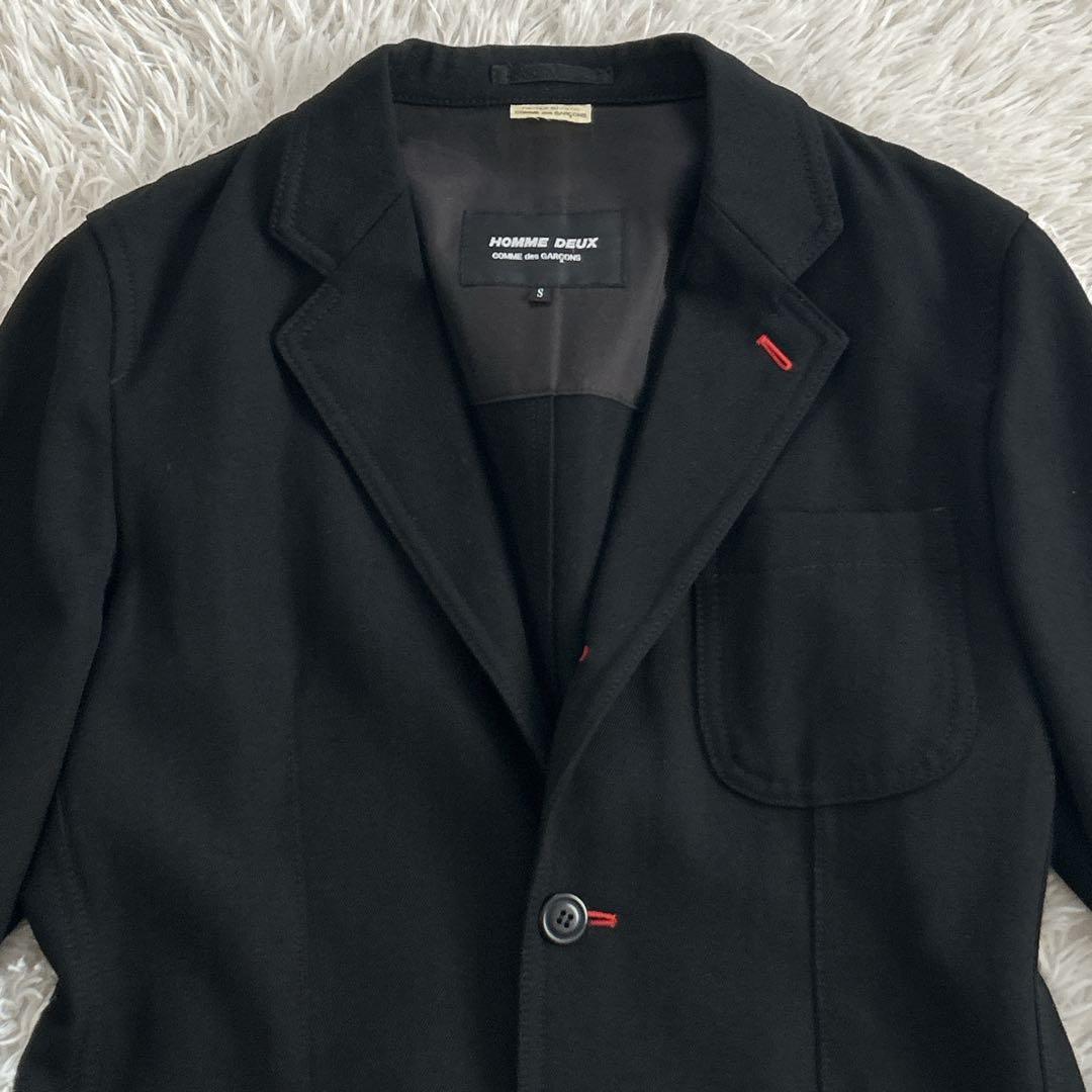 美品✨ Y2Kコムデギャルソンオムドゥ 縮絨テーラードジャケット スティッチ 黒