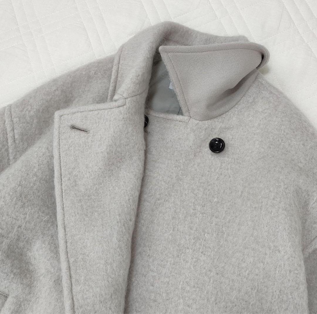 アダムエロペ　モヘアシャギーミドルコート