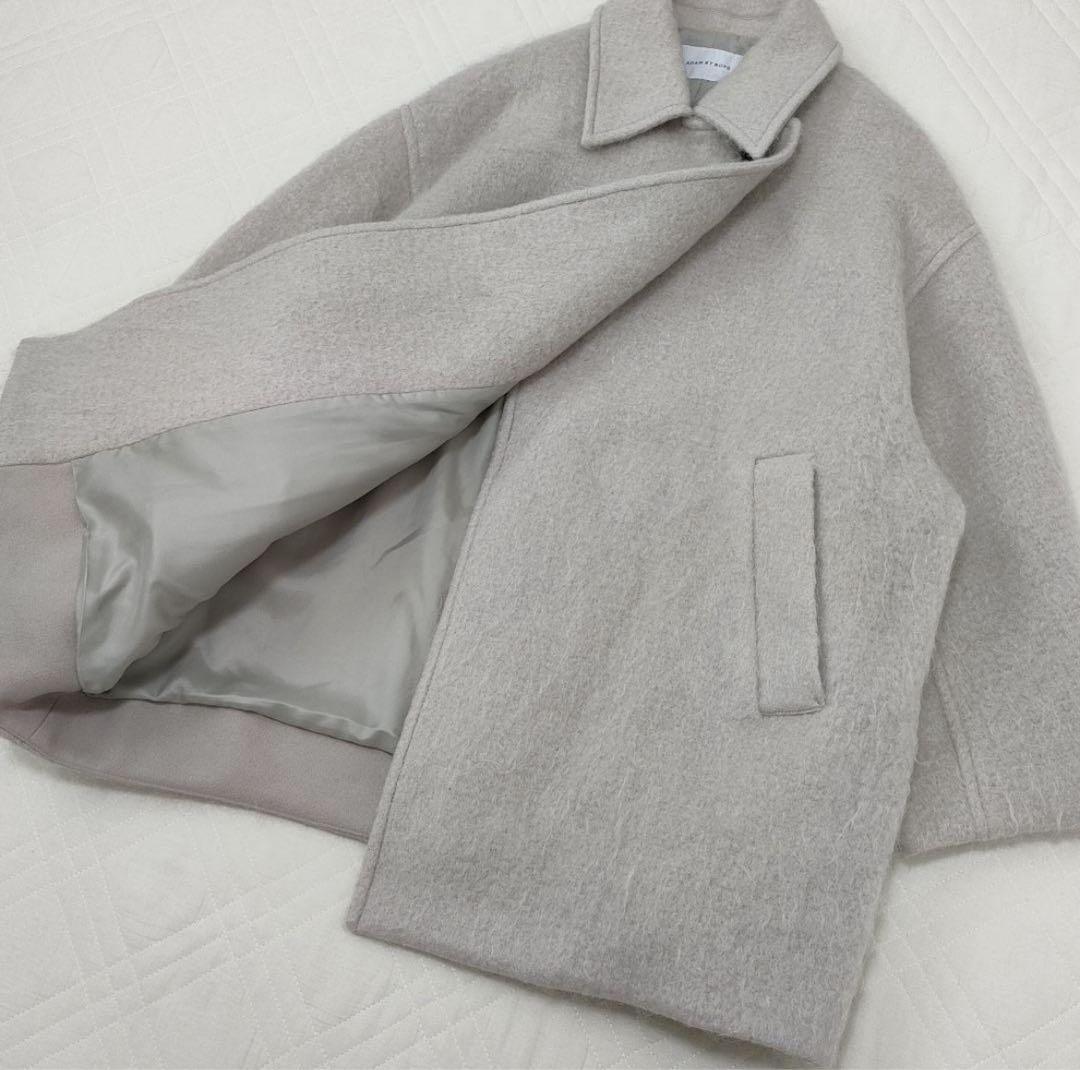 アダムエロペ　モヘアシャギーミドルコート