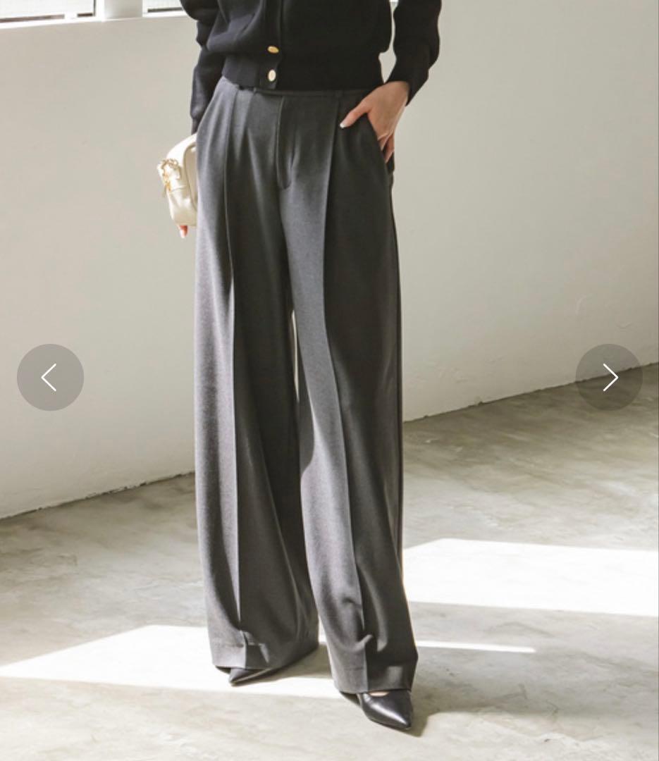 Noble★美品　 TRツイル裏起毛スラックスパンツ