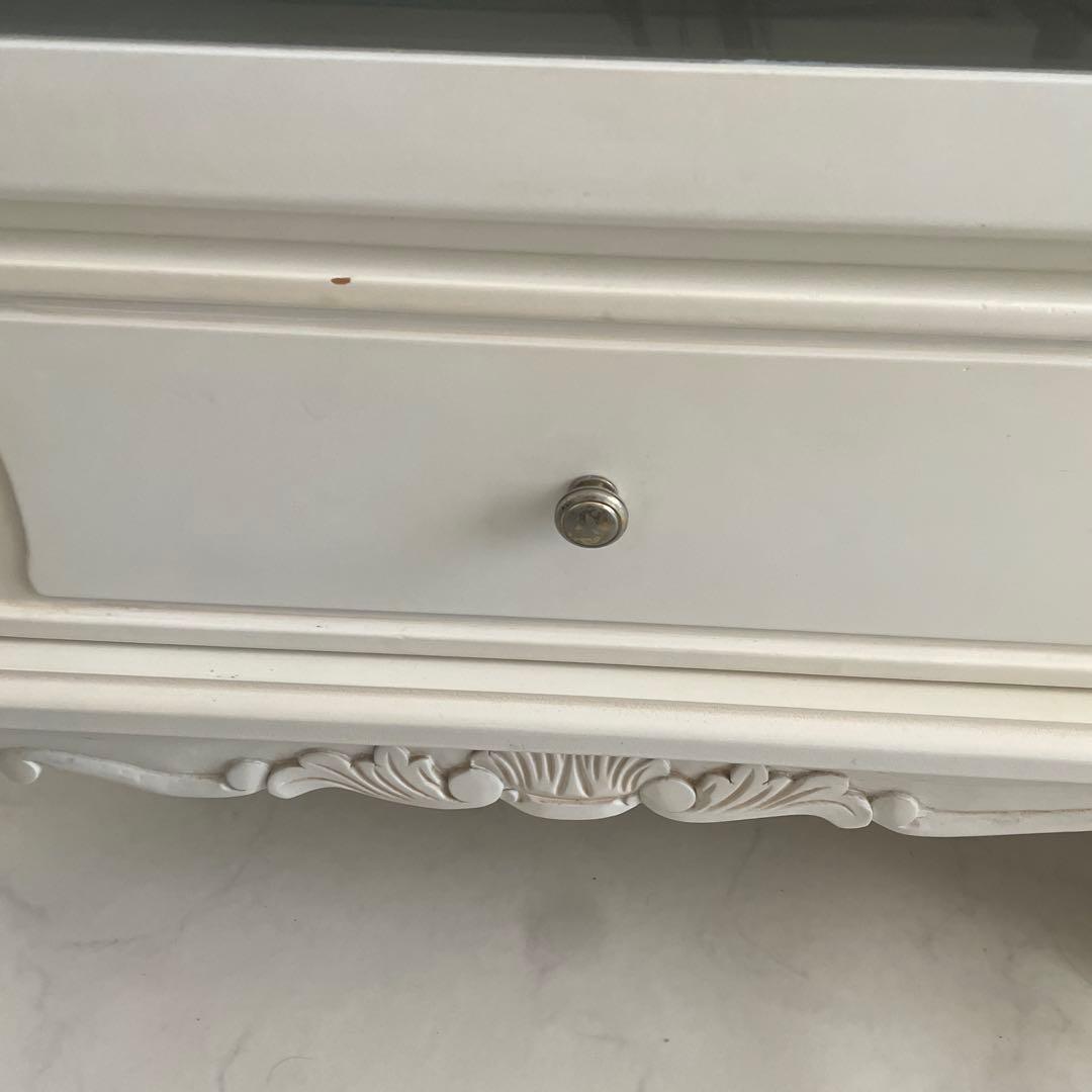 ロココ調　アンティーク　テレビ台　かわいい　ホワイト　猫脚 プリンセス 姫系家具