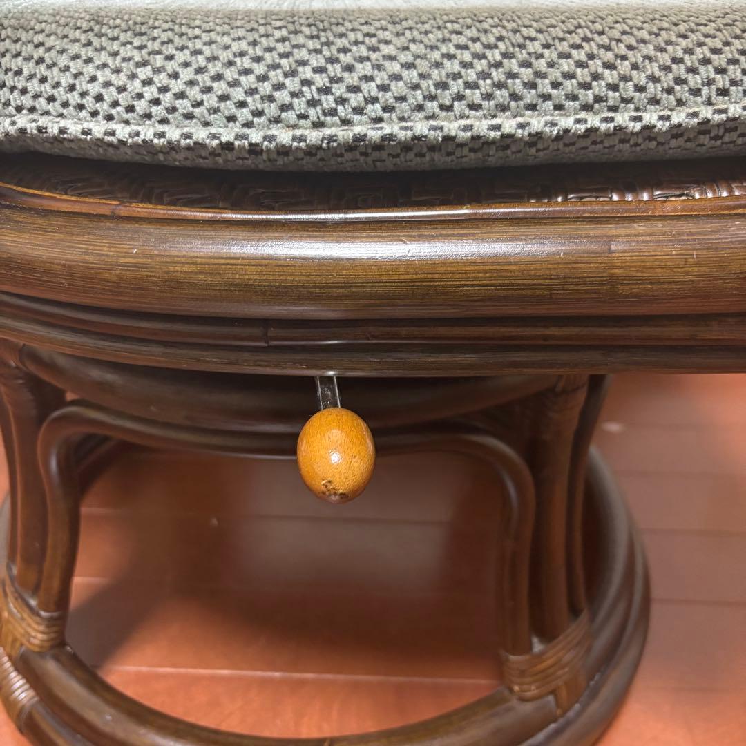 kazama カザマ　デリシアハイバック　チェア　ラタン　回転機能付き