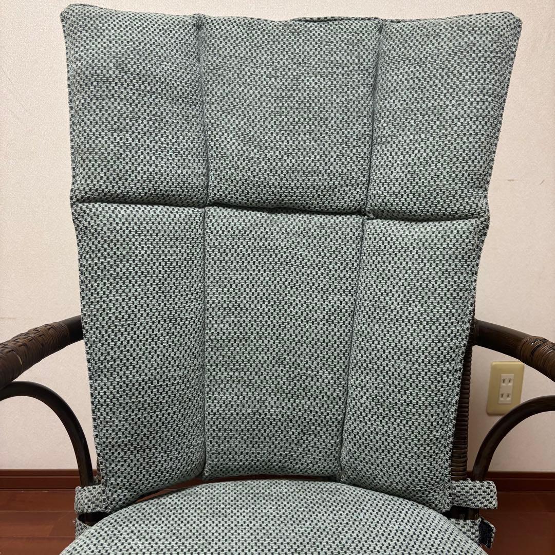 kazama カザマ　デリシアハイバック　チェア　ラタン　回転機能付き