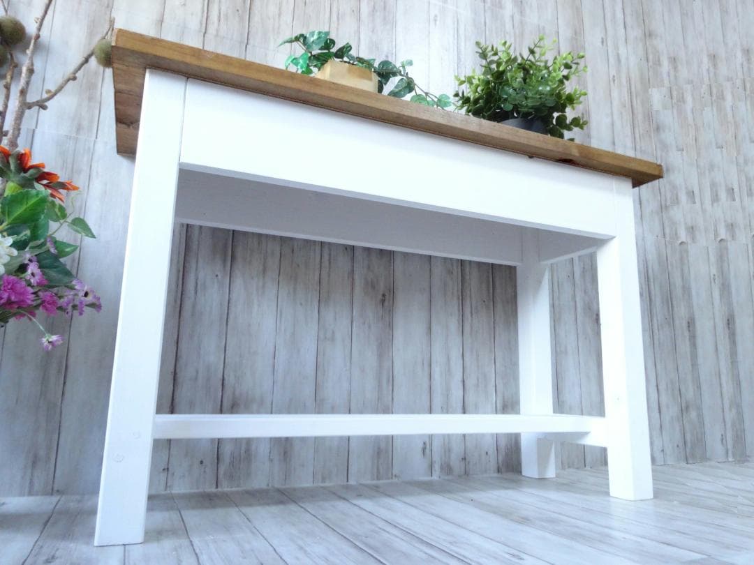 専用　ハンドメイド 　ショートベンチ ハートBOX付き（ナチュラル)