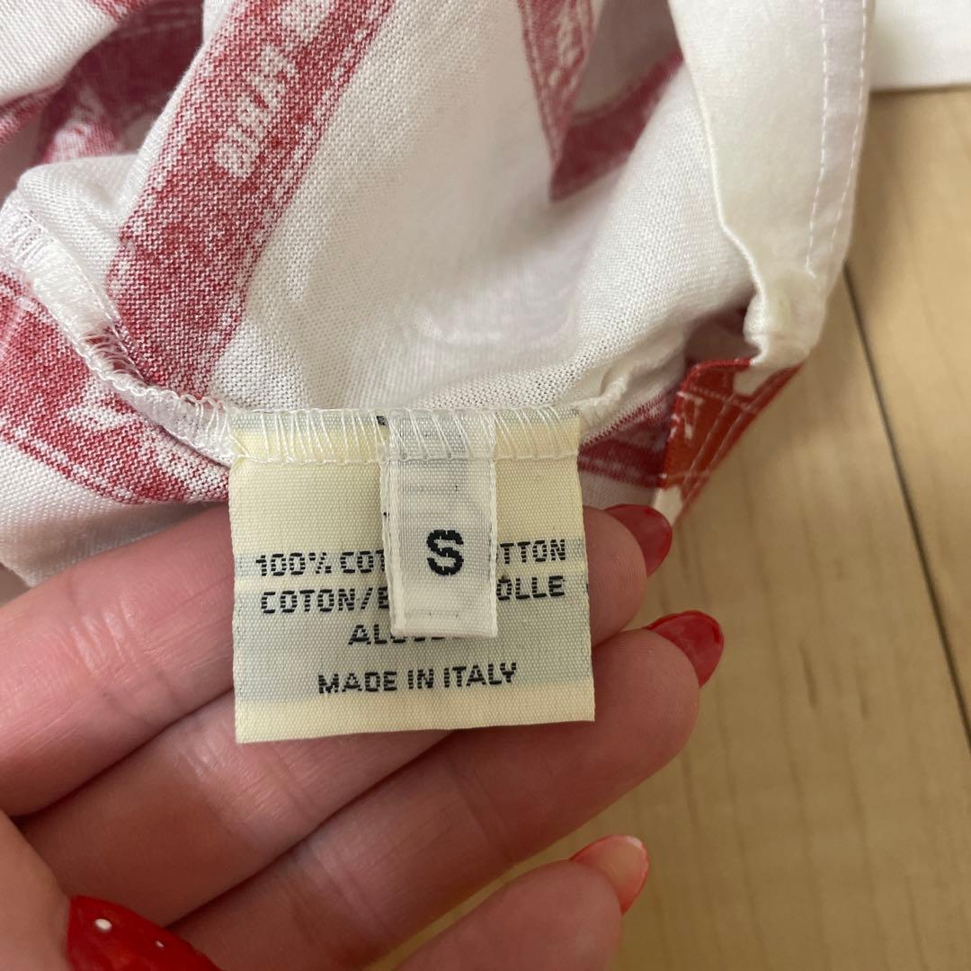 HERMES 赤いストライプ Tシャツ S