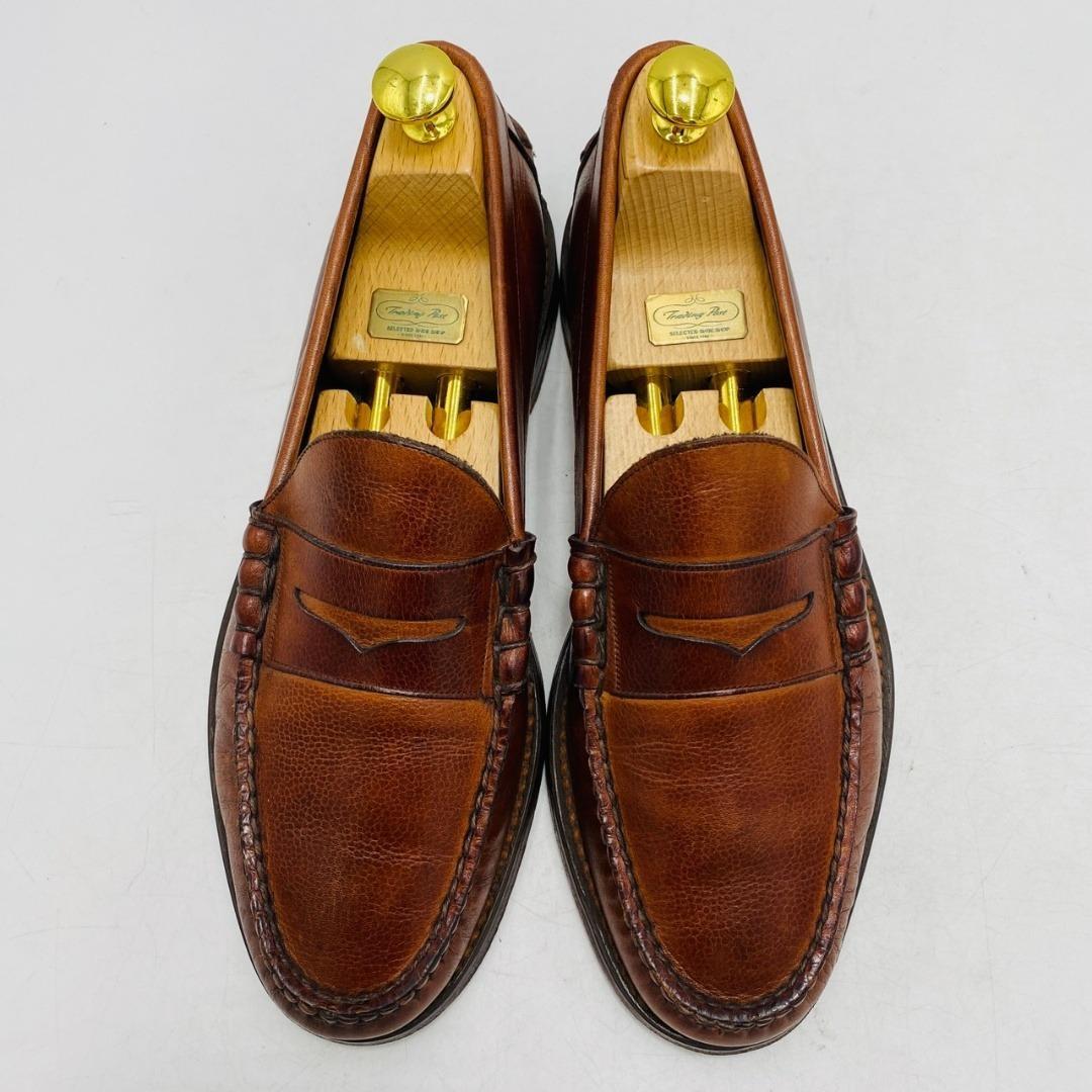 FLORSHEIM ローファー レザー シボ革 7 ブラウン メンズ