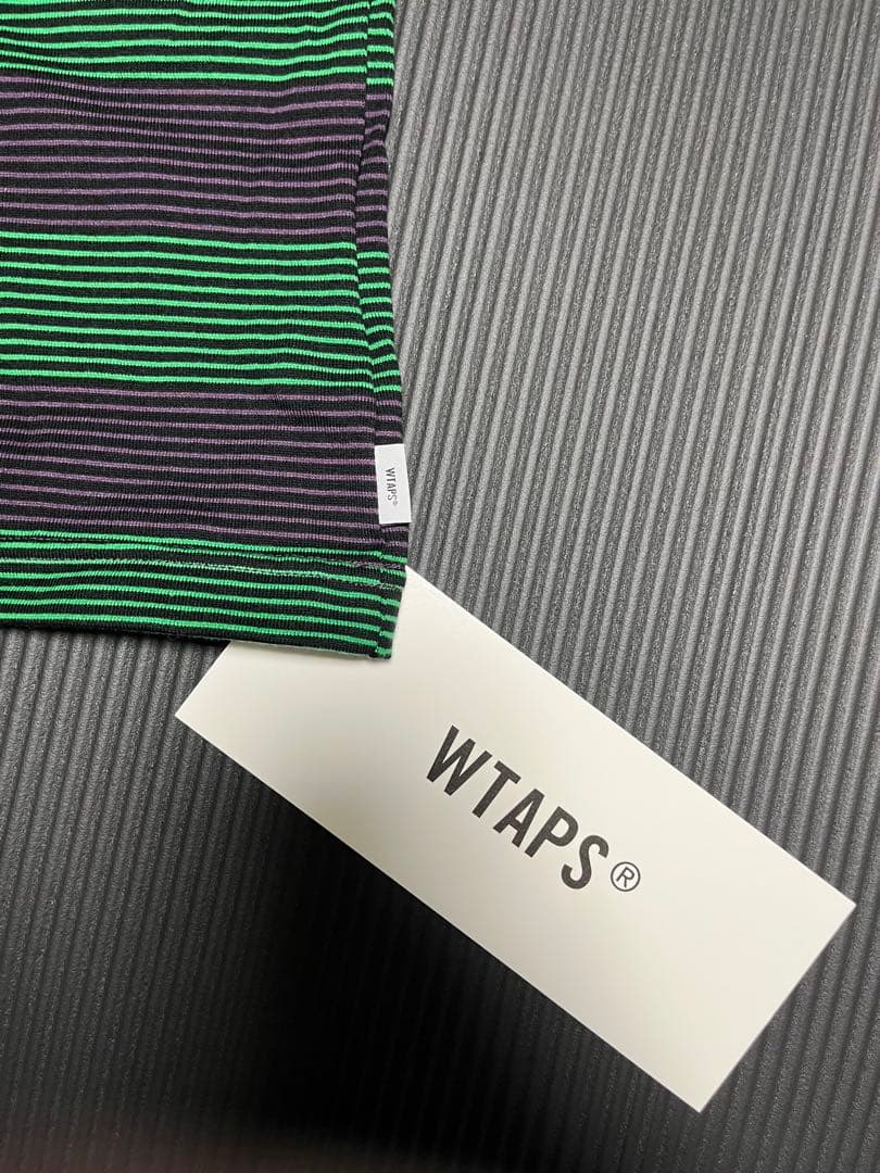 WTAPS ストライプ長袖カットソー　緑　紫　L 新品未使用