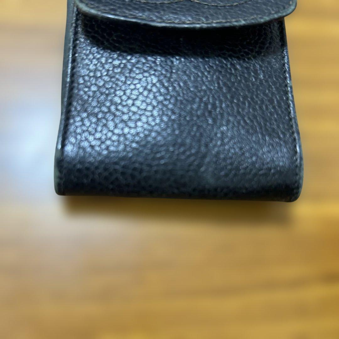 く*き様 CHANEL ブラックレザーポーチ チェーン付き