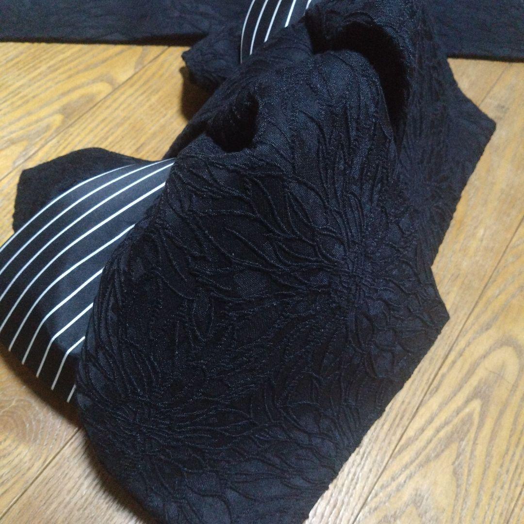 美品★七歳★モダン★黒レース作り帯