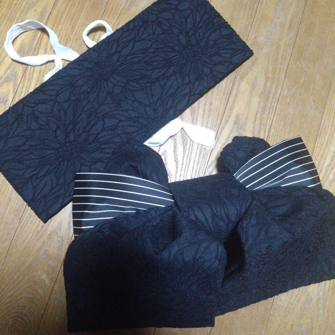 美品★七歳★モダン★黒レース作り帯