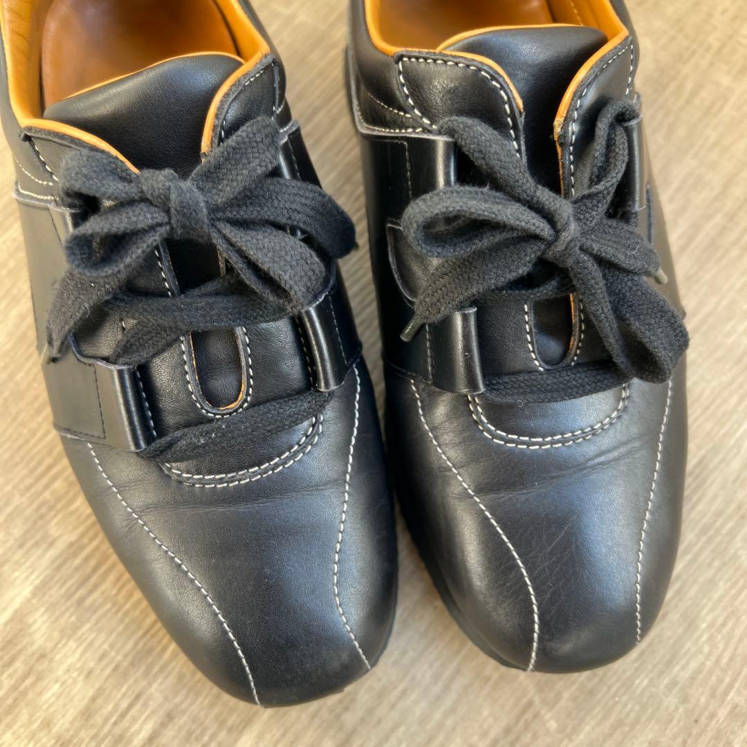 お値下げ！HERMES ブラック レザー スニーカー