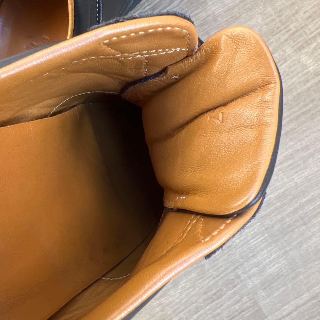 お値下げ！HERMES ブラック レザー スニーカー