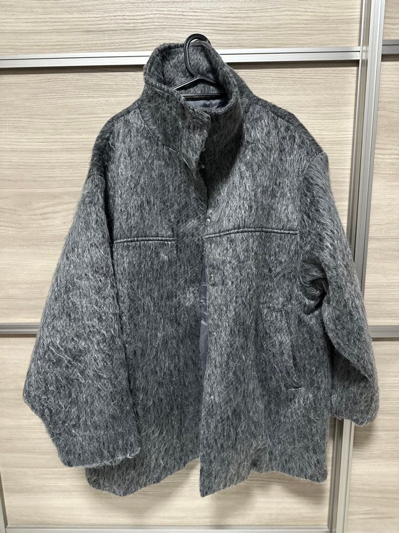 hellam シャギースタンドカラーコート