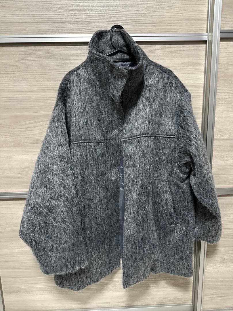 hellam シャギースタンドカラーコート