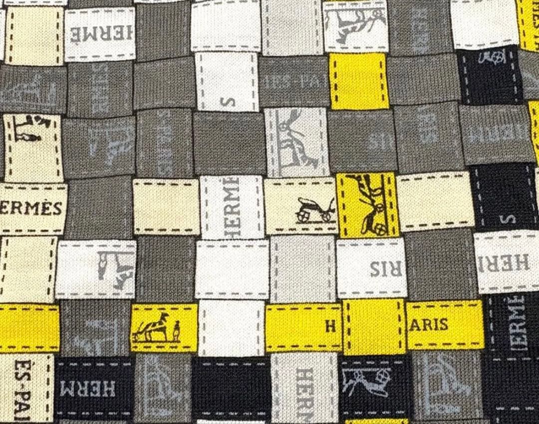 【HERMES】エルメス　ボルデュックチェック　マイクロTシャツ　イエロー系36