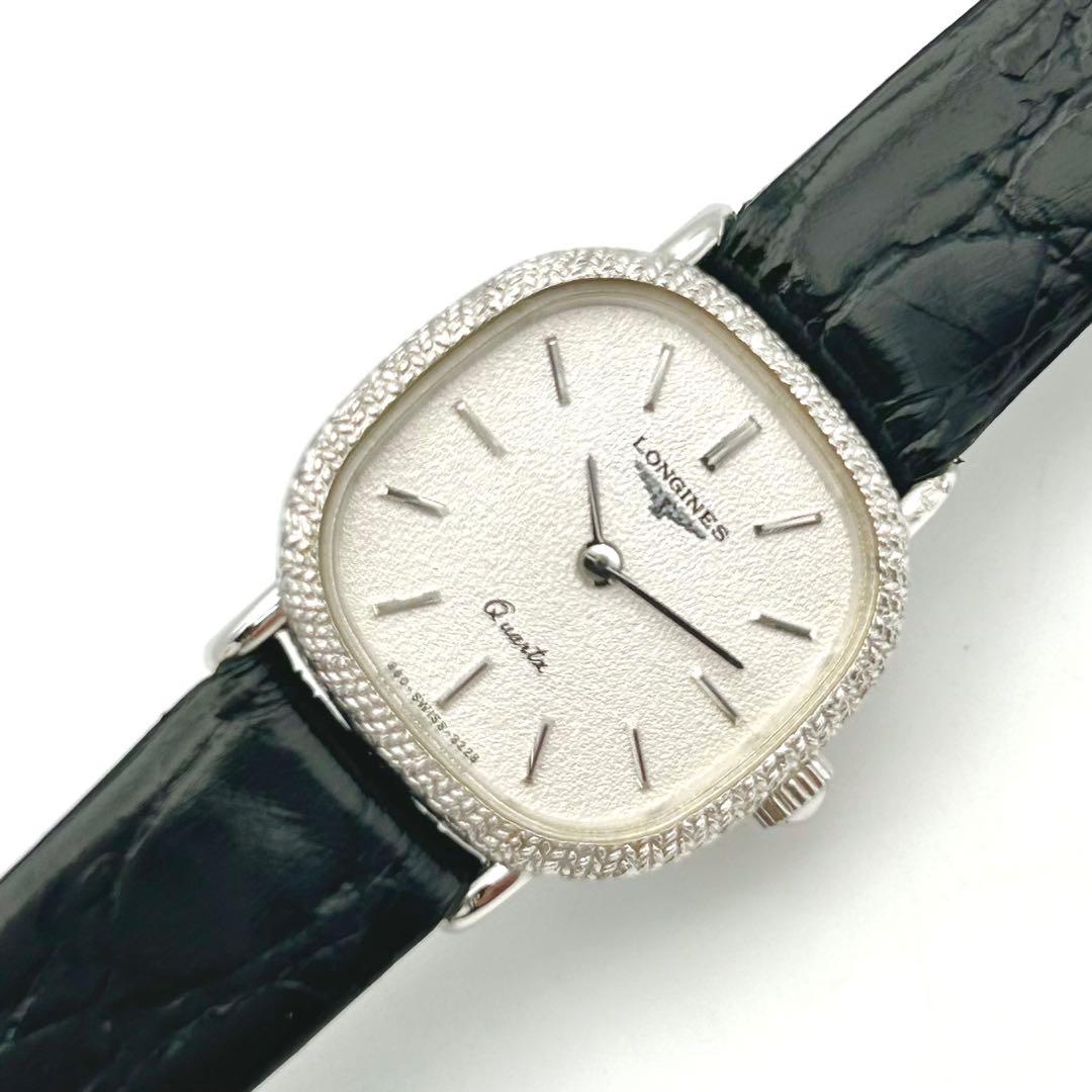 【稼働】LONGINES 腕時計 新品電池 シルバー ギョージェ レディース