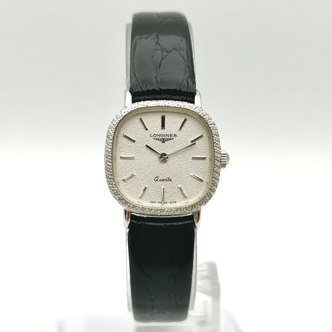 【稼働】LONGINES 腕時計 新品電池 シルバー ギョージェ レディース