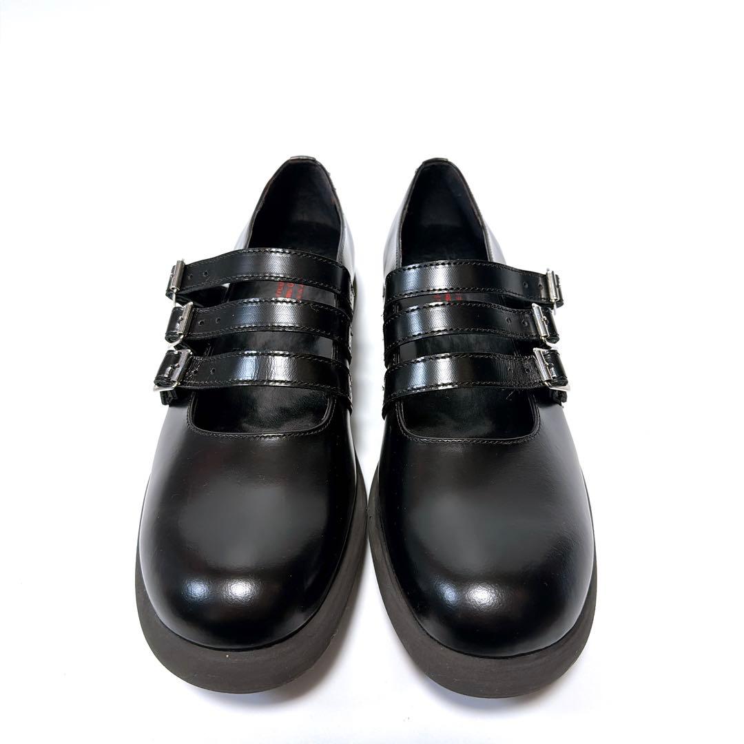 《極美品》トリココムデギャルソン 3連ストラップシューズ メリージェーン 黒