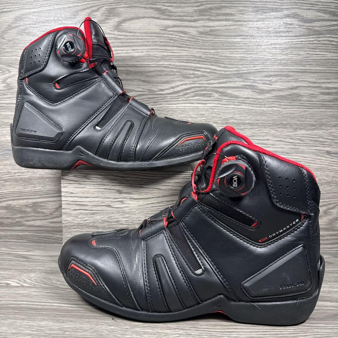 美品　RSタイチ　DRYMASTER バイクブーツ　ボア　防水　赤黒　25.5㎝