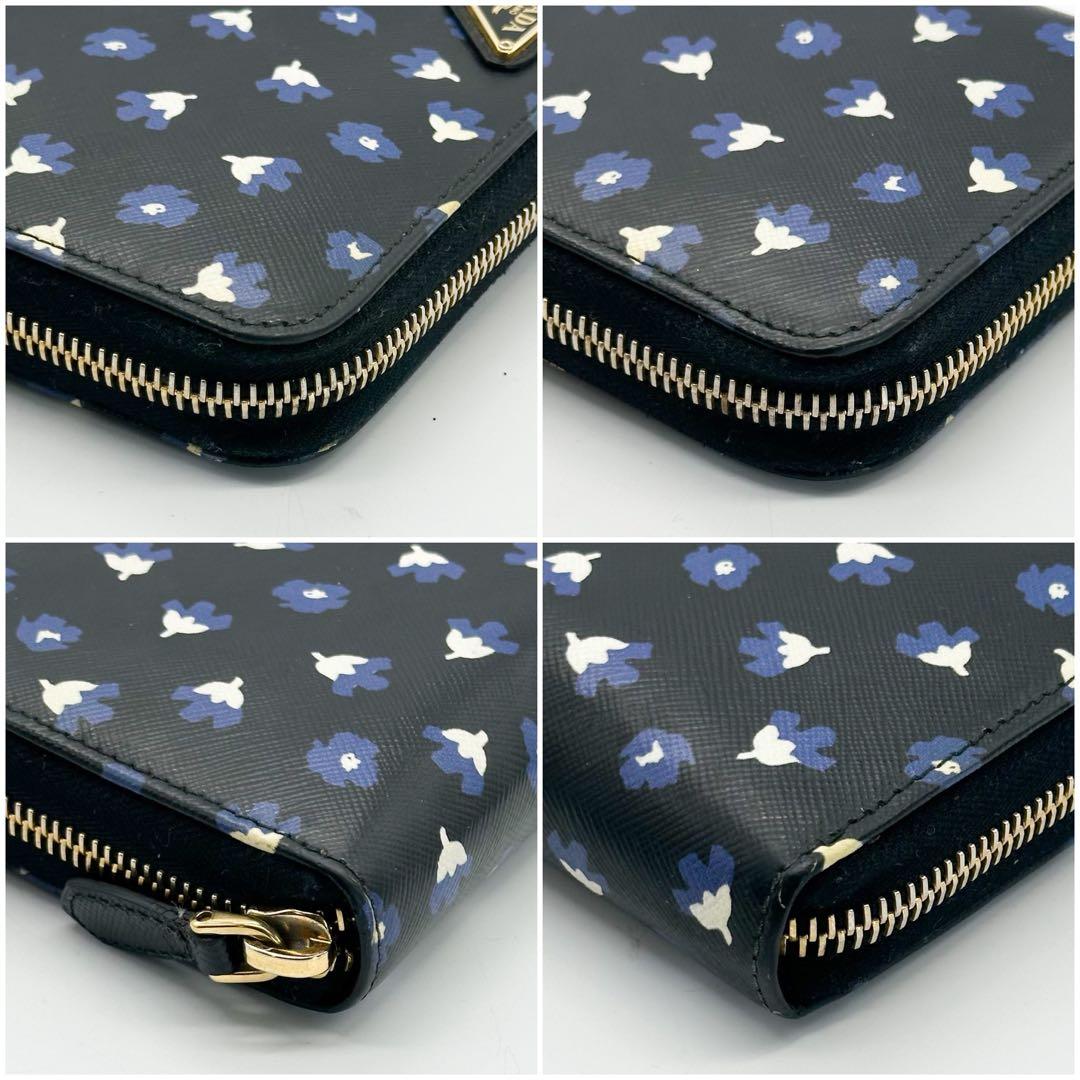 【限定品】プラダ サフィアーノ ラウンド フラワー 長財布 レザー ブラック