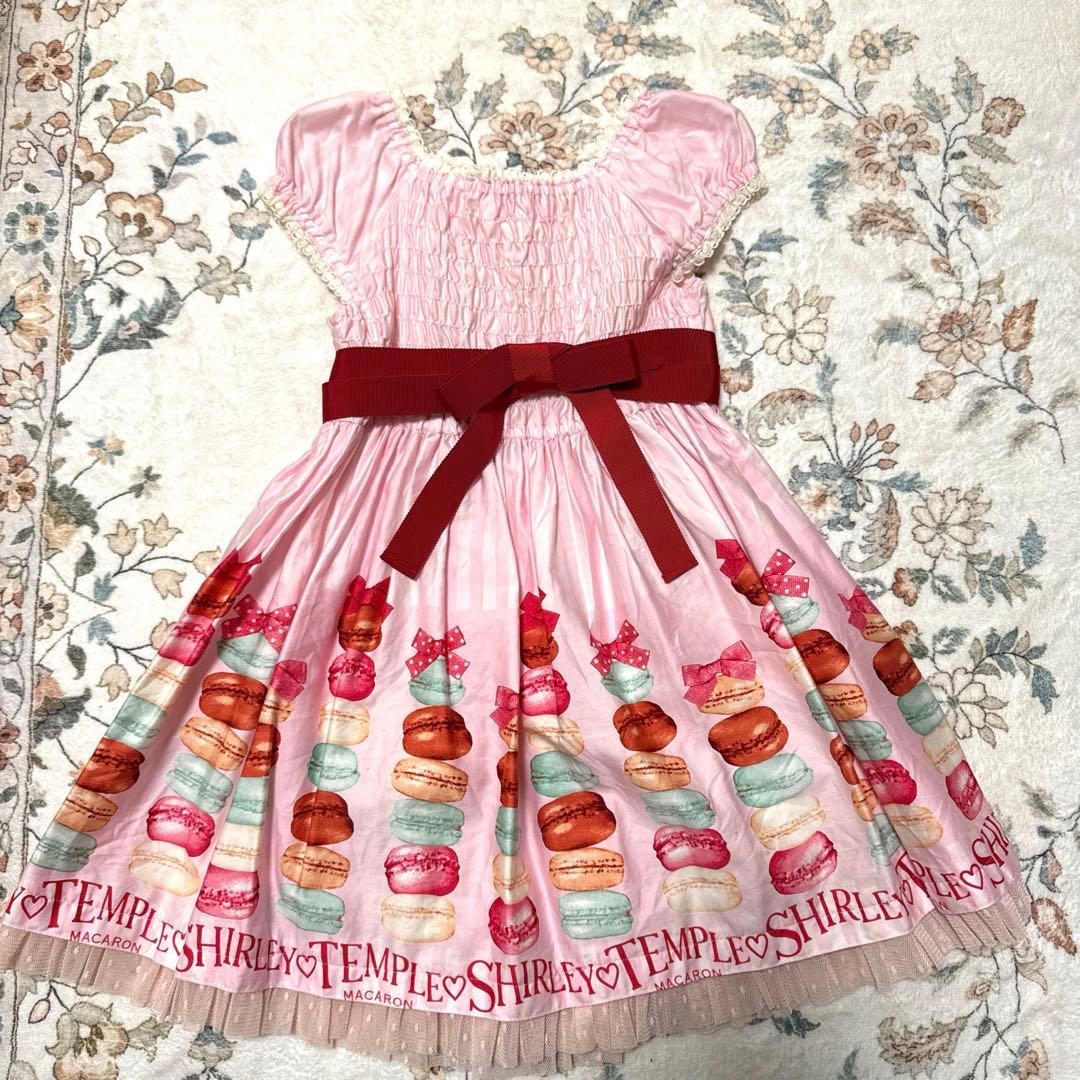 シャーリーテンプル110マカロンストライプワンピース カチューシャ