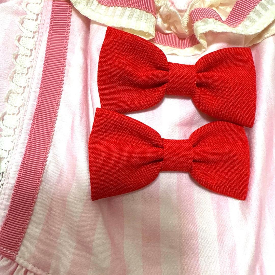 シャーリーテンプル110マカロンストライプワンピース カチューシャ