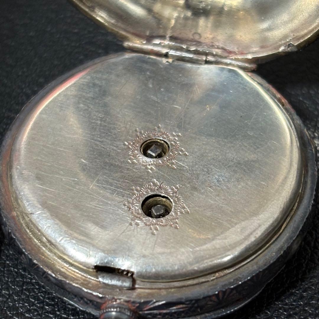 葵*葉様 懐中時計 0.935 シルバー 鍵巻き式 アンティーク レトロ