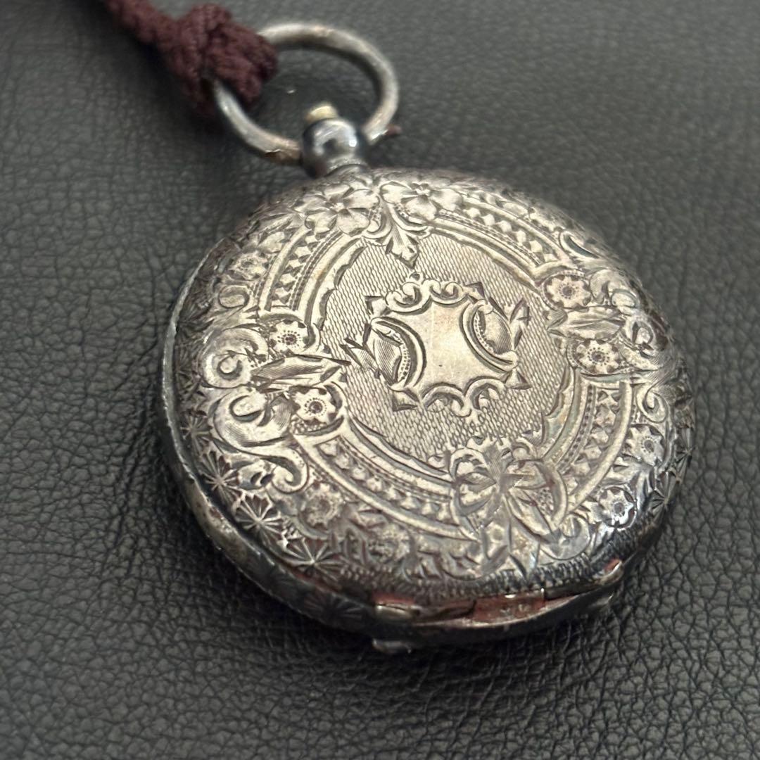 葵*葉様 懐中時計 0.935 シルバー 鍵巻き式 アンティーク レトロ