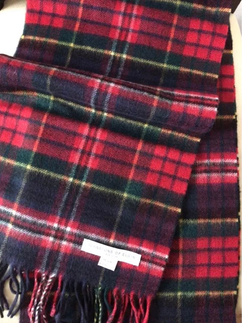 【試着のみ】ジョンストンズ　カシミヤ100%マフラー　マクファーソン