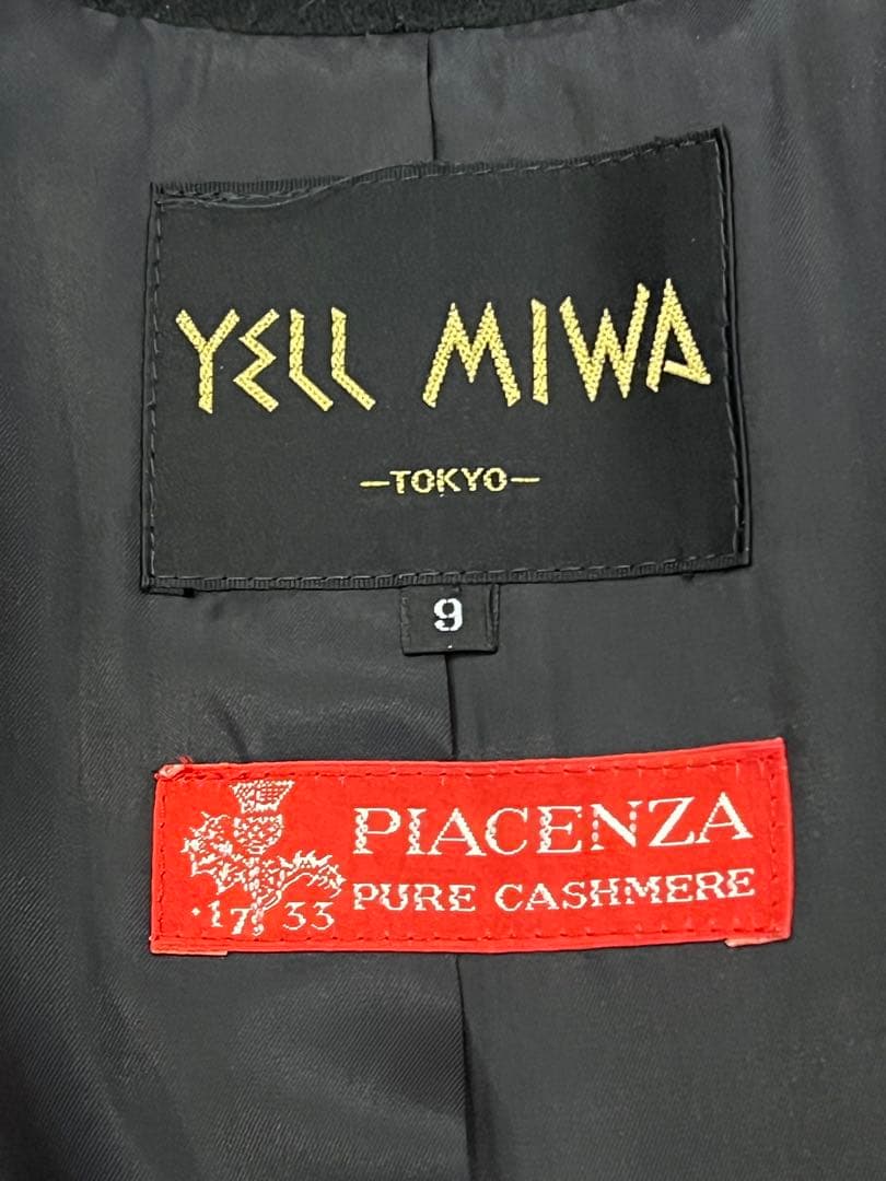 極美品YELL MIWA PIACENZA 極上カシミヤ100% ロングコート黒