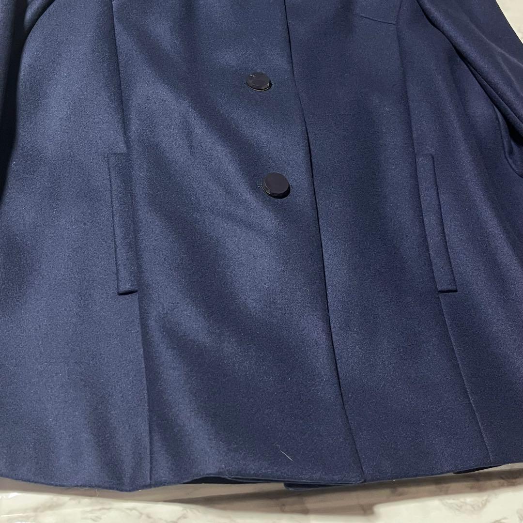 新品タグ付きTED BAKER ステンカラーコート カシミヤ混じり花　紺