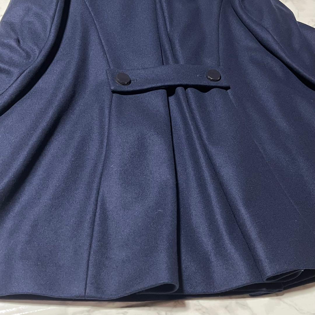 新品タグ付きTED BAKER ステンカラーコート カシミヤ混じり花　紺