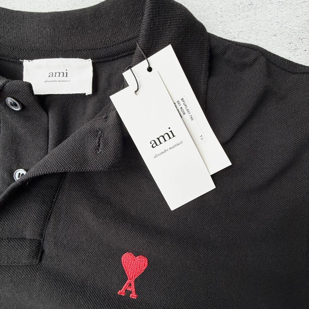 【新品未使用】Ami アミパリス ポロシャツ ブラック　Mサイズ
