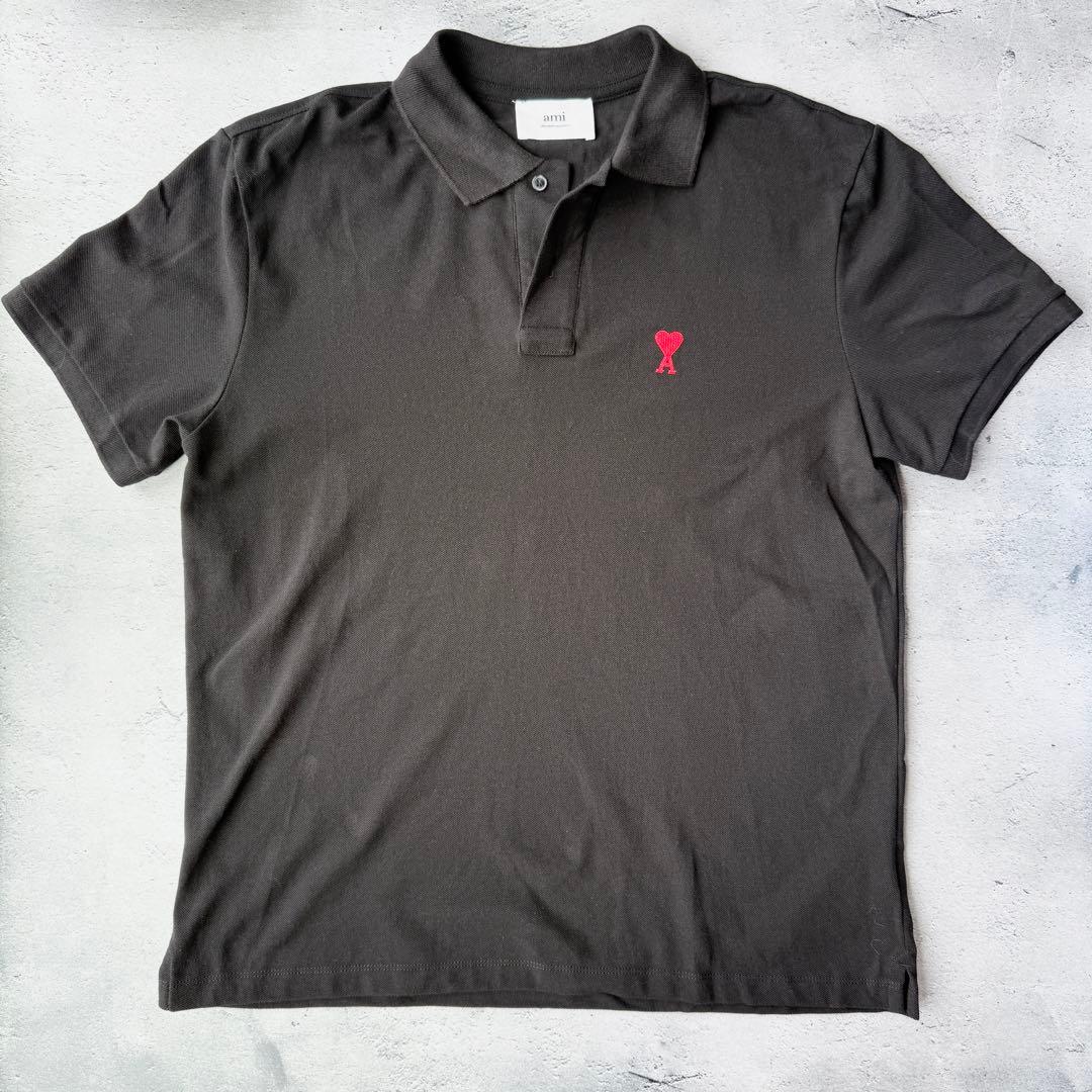 【新品未使用】Ami アミパリス ポロシャツ ブラック　Mサイズ
