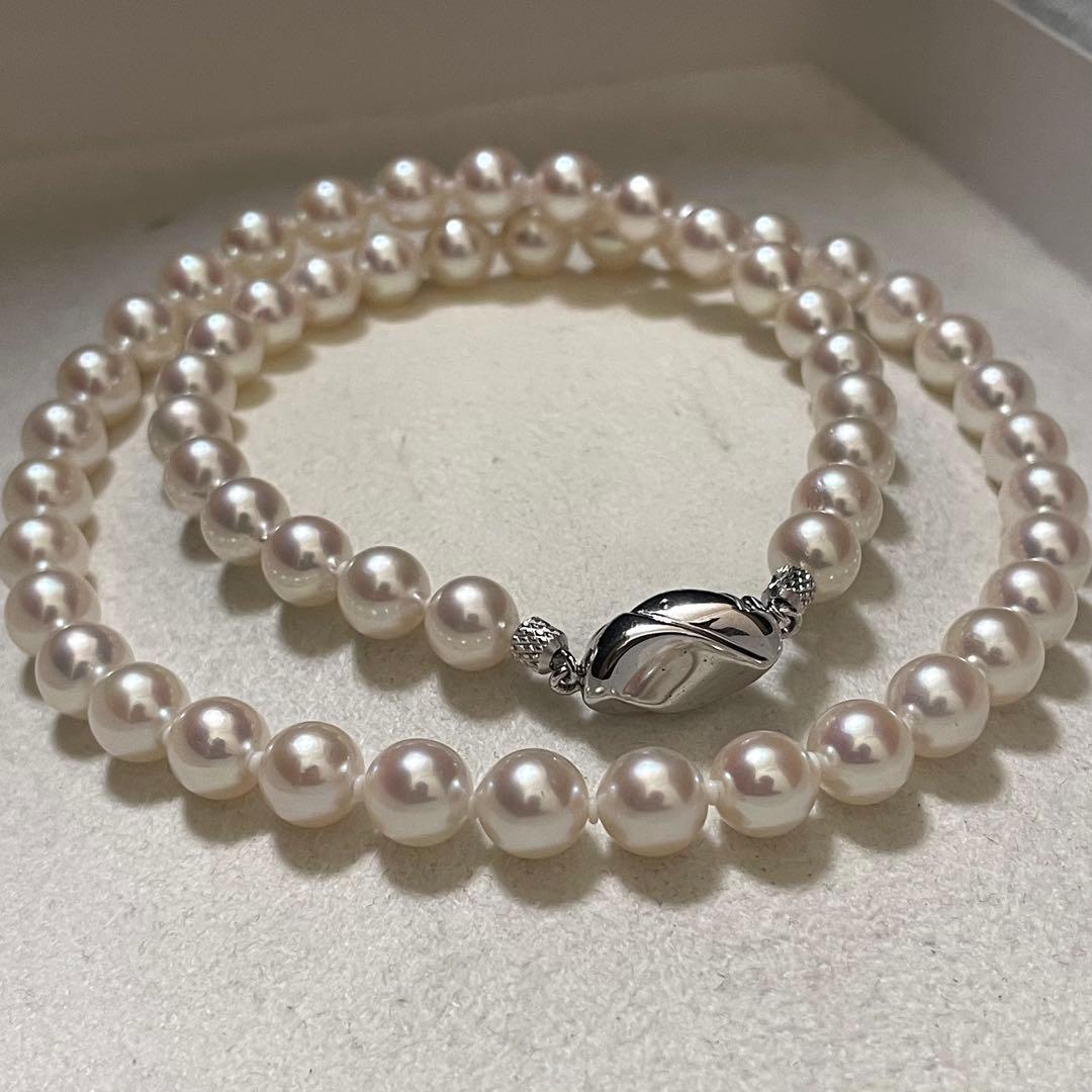 【テリ強✨美品】 あこや真珠 ネックレス 7.0-7.5 パール アコヤ本真珠