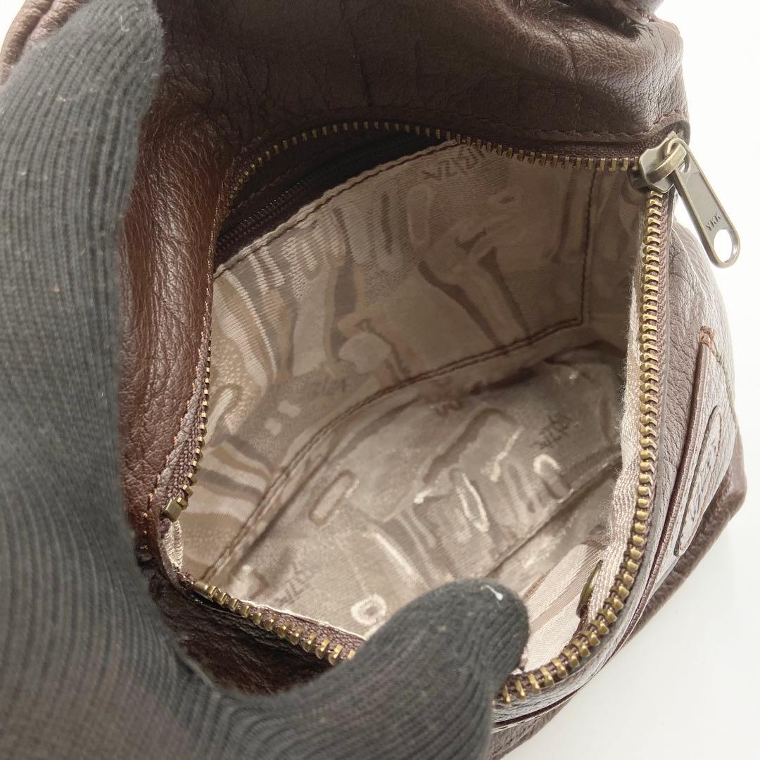 新品未使用　IBIZA イビサ　ゾウ　ショルダーバッグ　バッファローレザー　茶