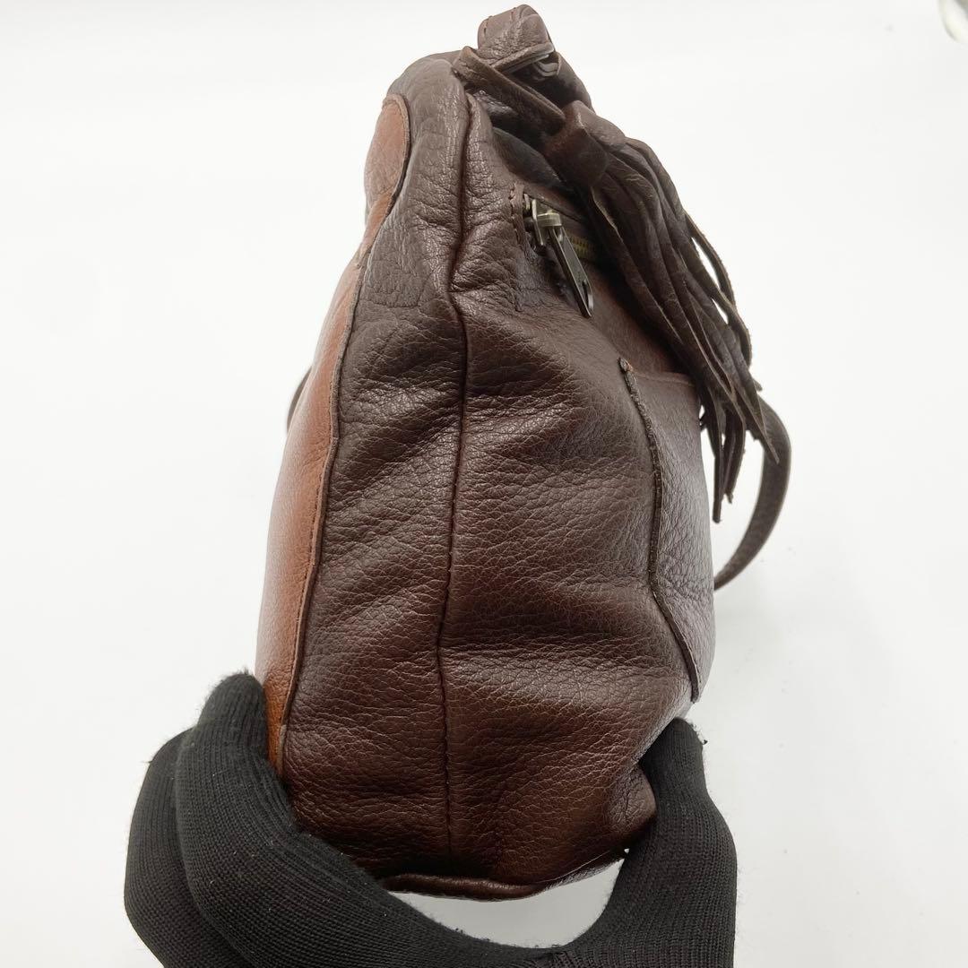 新品未使用　IBIZA イビサ　ゾウ　ショルダーバッグ　バッファローレザー　茶