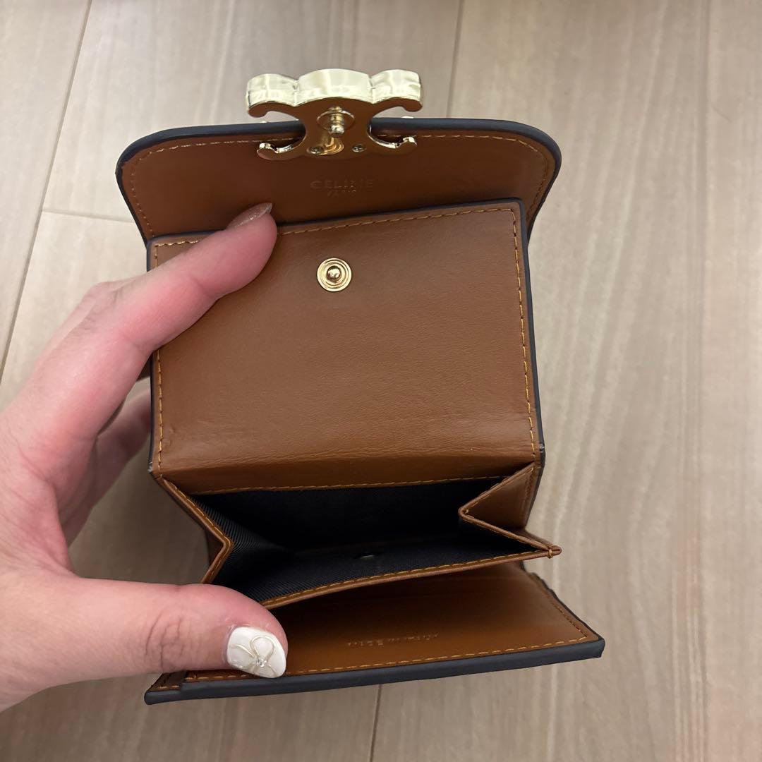 CELINE 三つ折り財布 ブラック/ブラウン
