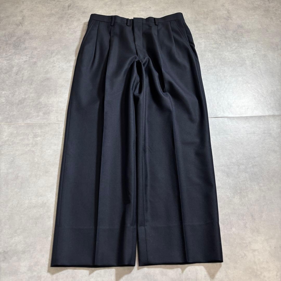 古着 90s CARVEN ワイドスラックス ブラック カシミヤ ウール パンツ