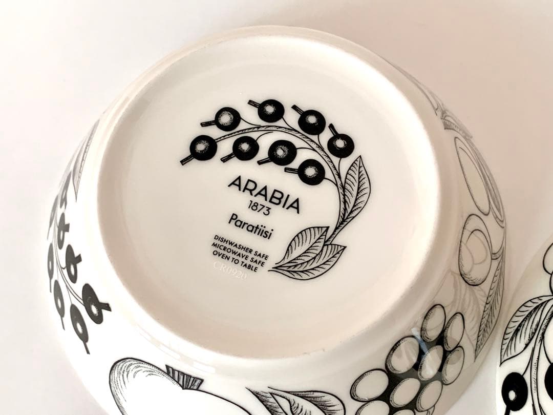 正規品◾️ARABIA アラビア ブラックパラティッシ ボウル 17cm 2枚