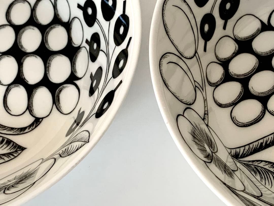 正規品◾️ARABIA アラビア ブラックパラティッシ ボウル 17cm 2枚