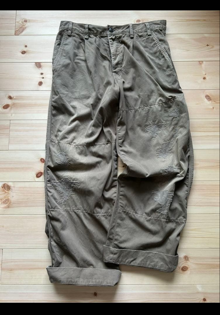 メ*ル様 js. ミリタリー　ビンテージ加工　ミリタリーパンツ　カーキ