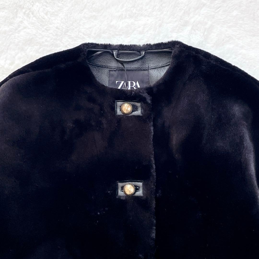 ZARA ザラ　フェイクファージャケット　金ボタン　ZW コレクション