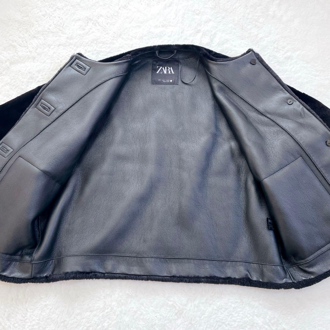 ZARA ザラ　フェイクファージャケット　金ボタン　ZW コレクション