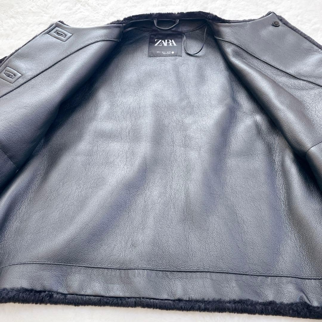 ZARA ザラ　フェイクファージャケット　金ボタン　ZW コレクション