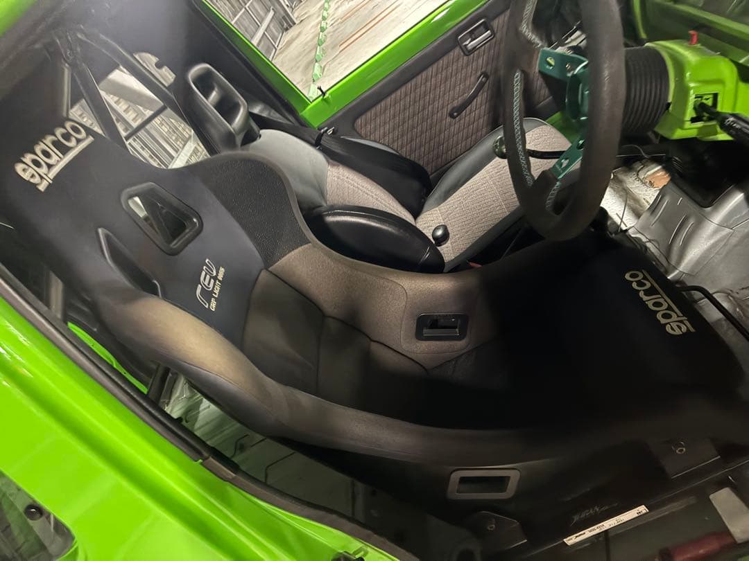 ジムニー　JA11改18万キロ　カワサキグリーン全塗装　5速MT 二名乗車公認