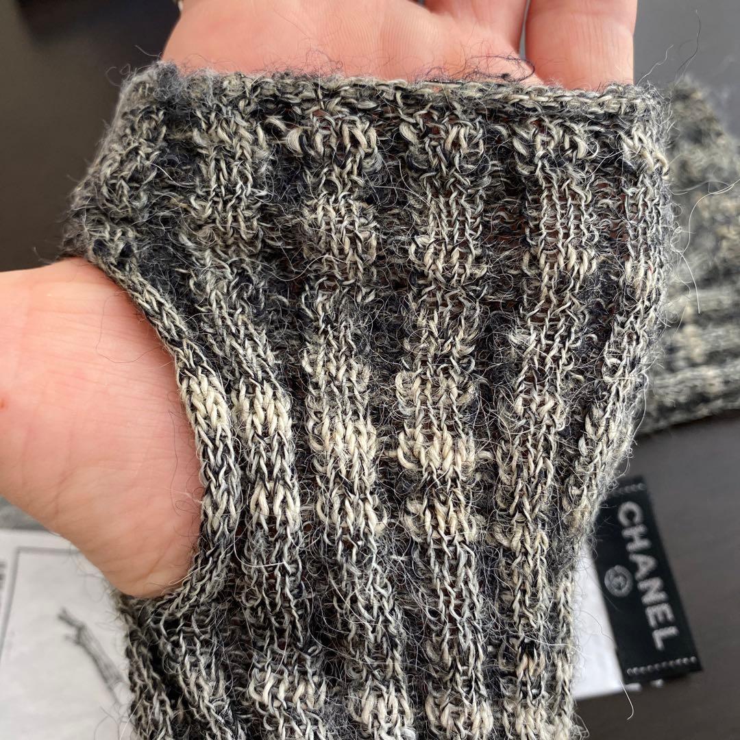 シャネル　ニット　グローブ、指無しタイプ